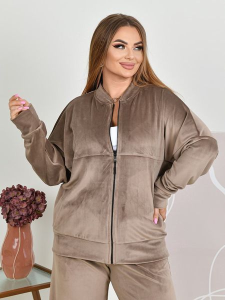 Костюм жіночий велюровий FS-50071-BGE-XL-XXL фото