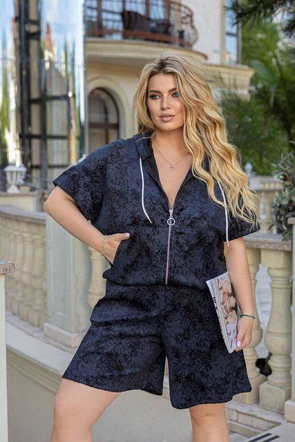 Жіночий костюм з шортами FS-51158-BLK-XXL-3XL фото