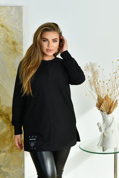 Джемпер-туніка жіноча з начосом FS-46114-BLK-3XL-4XL фото