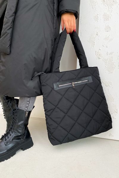 Дута стьобана сумка-шопер FS-35906-BLK-ONESIZE фото