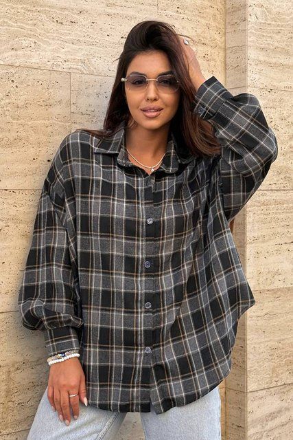 Сорочка в клітку жіноча FS-49023-BLK-XXL-4XL фото