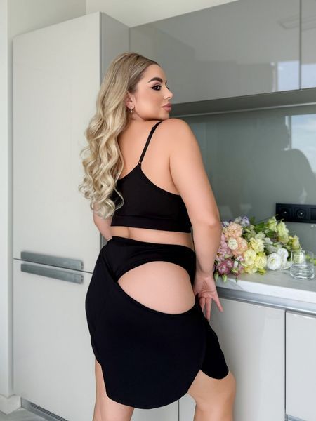 Жіноча піжама-трійка FS-48476-BLK-L-XL фото