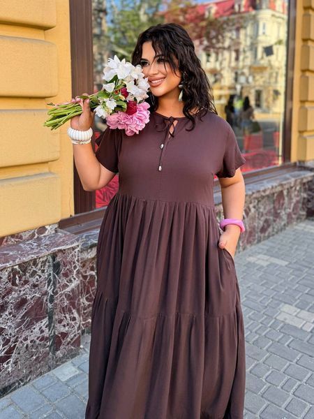 Ярусне плаття максі FS-50910-BRN-XL-XXL фото