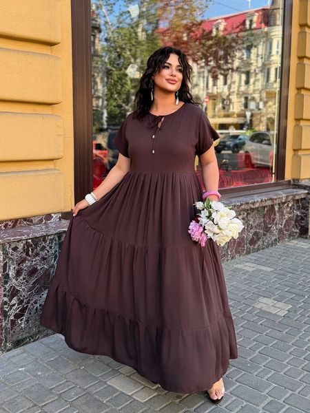 Ярусне плаття максі FS-50910-BRN-XL-XXL фото